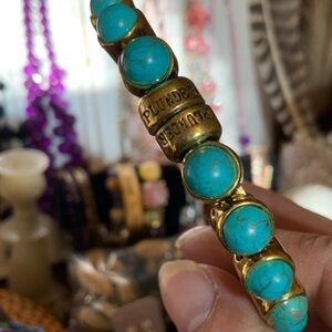 Plunder Breonna Magnetic Closure Turquoise Stone Cuff Bracelet